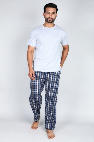 Victor and Jane Mens Premium 2pc Loungewear Set Knit & Woven