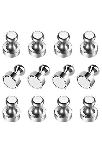 Dünya Magnet 12 Adet Metal Kaplı Pano Mıknatısı ,Güçlü Neodyum Mıknatıs Buzdo...