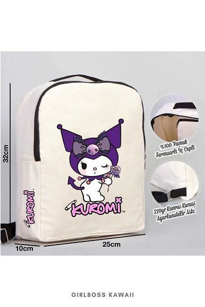 Girlboss Kawaii Kuromi 2 Li Clutch Backpack - 10 Different Figures / Children / Teenagers / Strong Paint Suitable