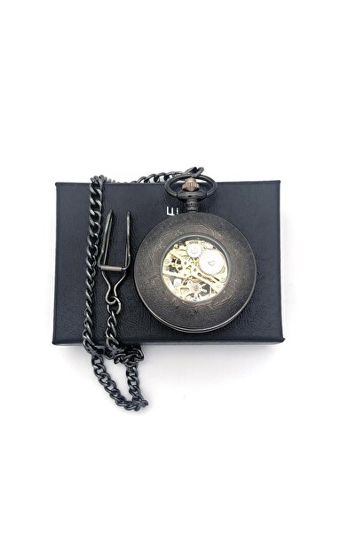 valkyrie Ejderha Motifli Mekanik Iskelet Cep Saati Köstekli Saat Kurmalı Pilsiz