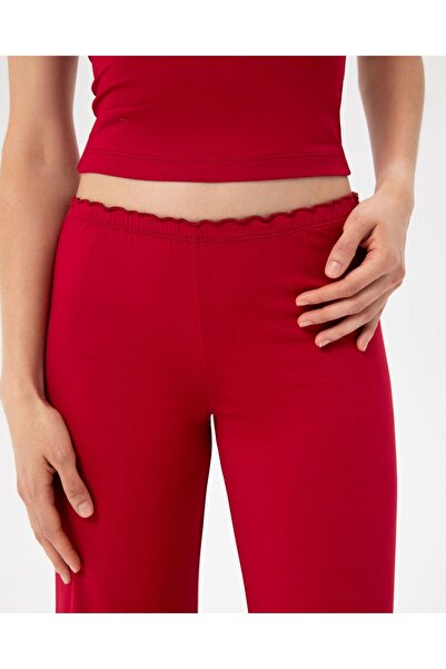 Ayma Active Red Women's Flare Pajamas - Long Ecovero ™ Viscous Pants