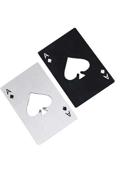 valkyrie 4Pcs Poker Card Stainless Steel Bottle Opener