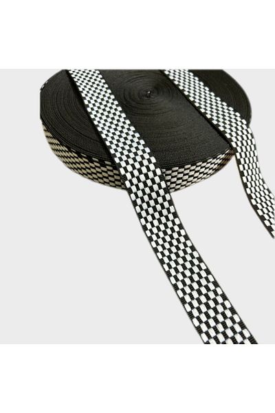 ŞENEL DAR DOKUMA 3cm Checker Pattern Ribbon - Ribbon
