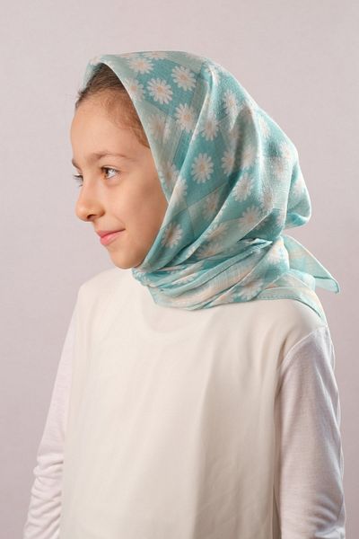 Giverny Ψηφιακό εμπριμέ σολομό Παιδικό μαντήλι Hijab Βαμβακερό πολυεστέρα μαργαρίτα με σχέδιο 6003_39