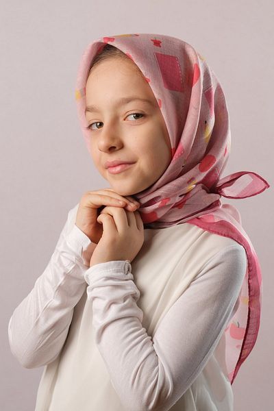 Giverny Ψηφιακό εμπριμέ παιδικό μαντήλι Hijab |   Σημειωματάριο από βαμβακερό πολυεστέρα |   μοτίβο
