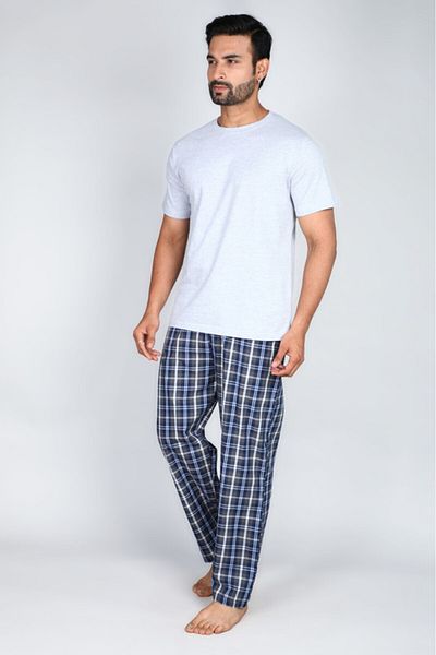 Victor and Jane Mens Premium 2pc Loungewear Set Knit & Woven