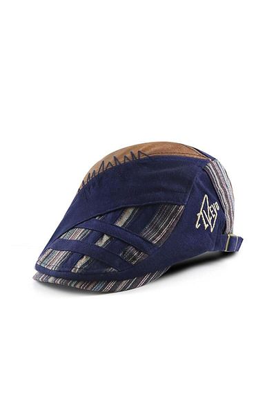 valkyrie Navy Blue Men's Cap - Italian Style, Canvas Adjustable Anti-Sweat Cap