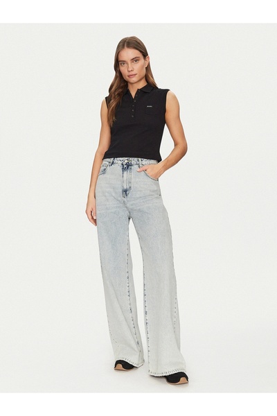 Guess Jeans Γυναικείο Πόλο W5GP24KCYR1 Μαύρο