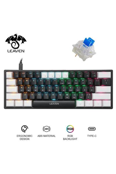 valkyrie Leaven K620 Blue Switch Mekanik Gaming Oyun Klavyesi Rgb 61 Key Mavi Tuş Type-c Klavye Beya