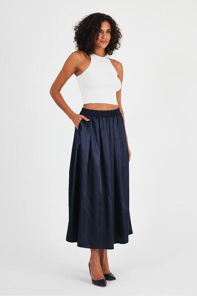 ALEXANDERGARDI Fusta plisată cu buzunar lateral și talie elastică (B24-00199)