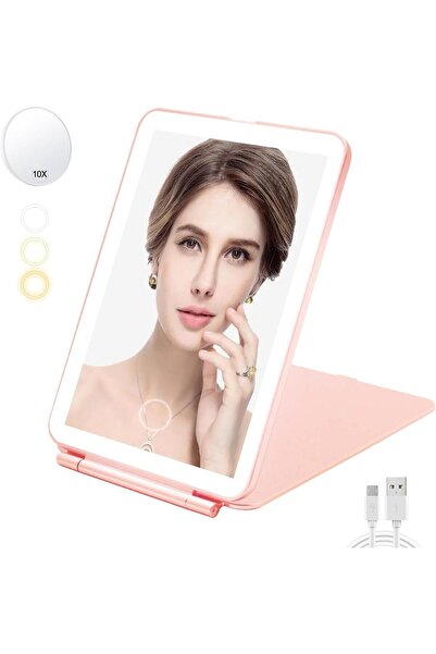 valkyrie Katlanabilir LED Işıklı Makyaj Aynası - 3 Farklı Renk Tonu 1X 10X Ya...