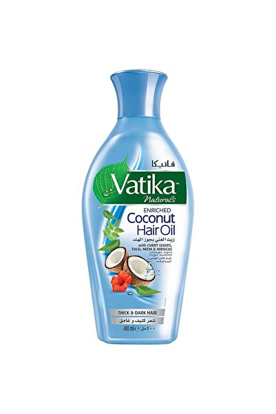 Vatika زيت شعر جوز الهند الطبيعي المعزز بأوراق الكاري والريحان والنيم والكركد...