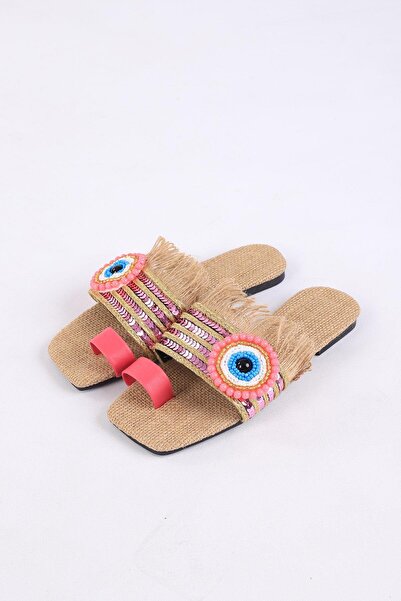 layki Clesse Рожеві капці з плетеним камінням