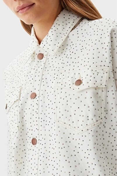 Guess Western % 100 Pamuk Regular Fit Taşlı Kot Ceket W5GN90D5N91 KOT CEKET W5GN90 D5N91 GWBL