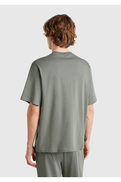 United Colors of Benetton Tricou pentru bărbați, verde pal, 100% bumbac Benetton cu scris