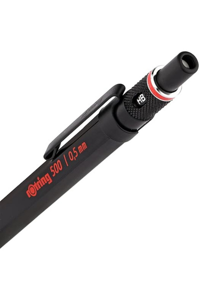 Rotring | 500 Versatil Kalem 0.5 mm Siyah, Metal Tutuşlu, Teknik Çizim İçin