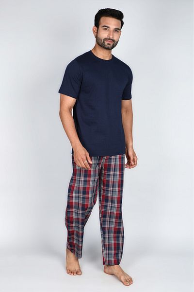 Victor and Jane Mens Premium 2pc Loungewear Set Knit & Woven