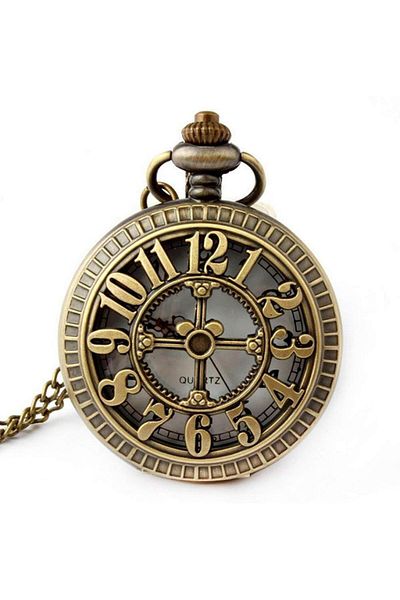 valkyrie Vintage Boxed Retro Numbers Chain Clock - Pocket Clock