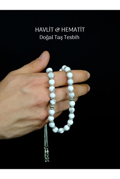 Tuana Trend Havlit Hematit Piatră Naturală Sferă de Rugăciune croială 8mm Pia...