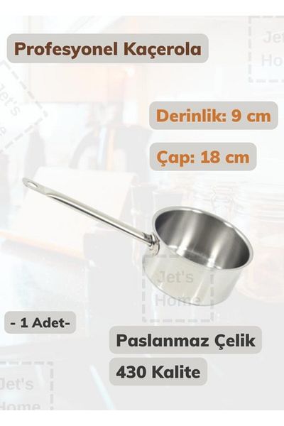 Jet's Home Professional Kaçerola 18 cm Stainless Steel 430 Quality
