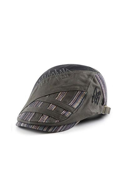 valkyrie Men's Gray Italian Style Canvas Cap - Adjustable Anti-Sweat