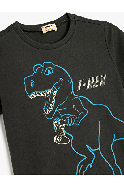 Koton Bavlněné tričko s krátkým rukávem s potiskem dinosaurů