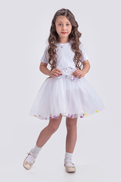 Mnk Baby&Kids Φούστα για κορίτσια για τα Χριστούγεννα με αξεσουάρ Pompom M007...