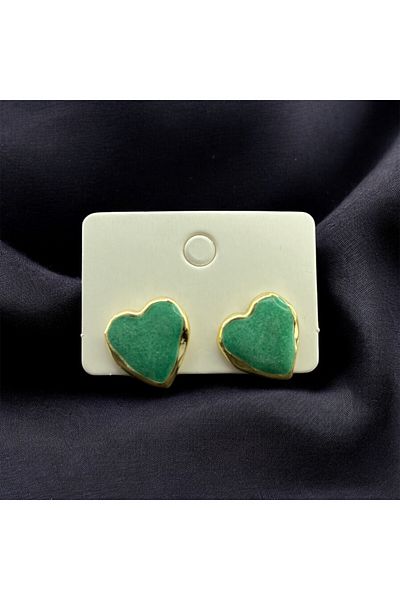 Candy Pearlescent Green Color Heart Earrings