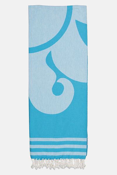 SUNDEK Women Brand Logo Sarong 180 W x 100 H cm, Blue Combo