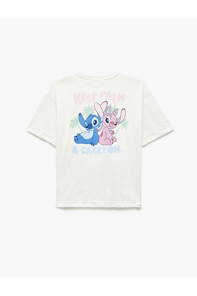 Koton Stitch Licensed Short Sleeve Crew Neck Back Printed Cotton Oversize T-Shirt