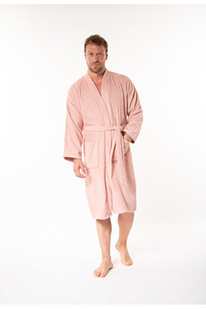 Minteks Ανδρικό μπουρνούζι με γιακά κιμονό 100% βαμβάκι - Minteks Home