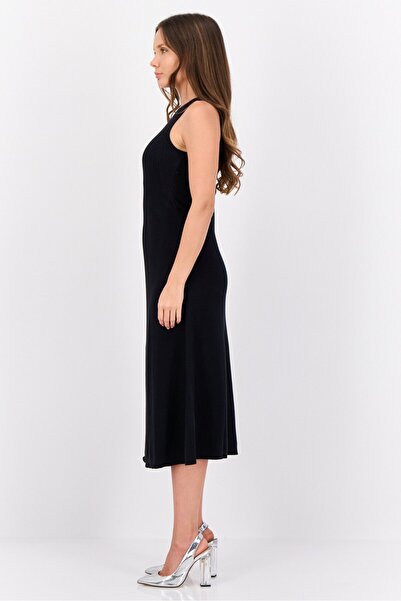 Esprit Women Ribbed Midi Dress, Black