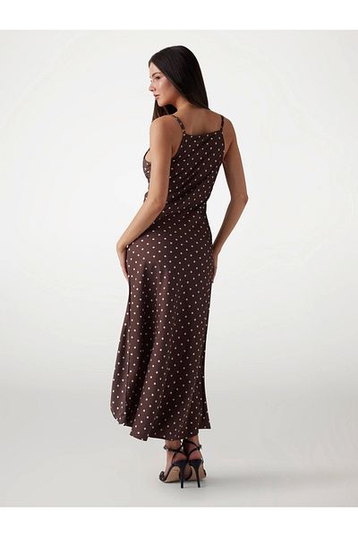Guess Sl Cemona Slip Dress Γυναικείο Καφέ Φόρεμα W5pk2ewı380-fnıl