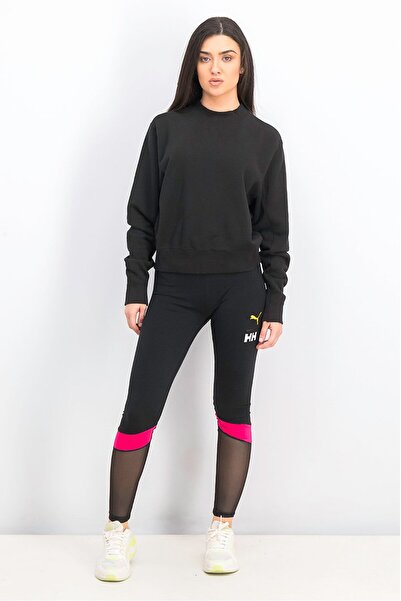 Puma Women Long Sleeve Infuse Crew Sweatshirt, Black
