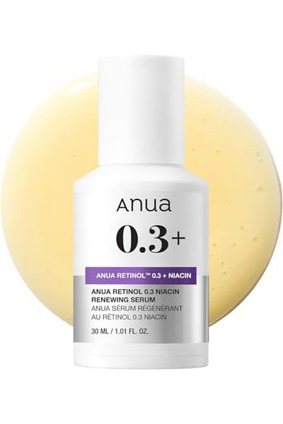 ANUA Retinol 0.3 Niacin Renewing Serum, For Anti-Aging with Hydration, Textured & Glass Skin, 5% NCM