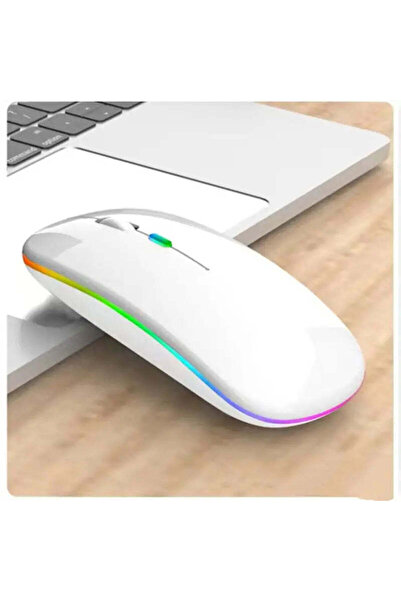 Gigi Panda Şarj Edilebilir Kablosuz Bilgisayar Beyaz Mouse Led8 - 4 Tuşlu, 3200 Dpi, 2.4GHz