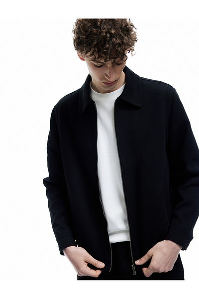 Koton Μακρυμάνικο πουκάμισο γιακά Basic Stamp Jacket