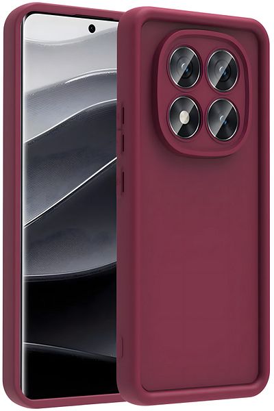 Fibaks حافظة لهاتف Xiaomi Redmi Note 14 Pro 4G مع حماية للكاميرا، غطاء سيليكون ناعم الملمس ممتص للصدمات باللون العنابي