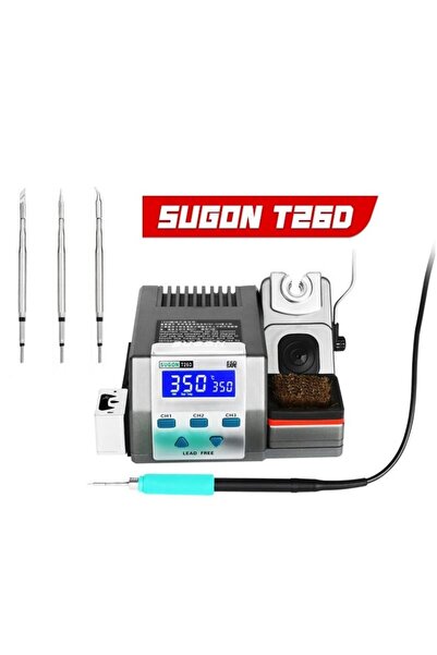 SUGON T26D Kalem Havya Lehim İstasyonu (Balta /İnce /Eğik Uç Hediyeli)