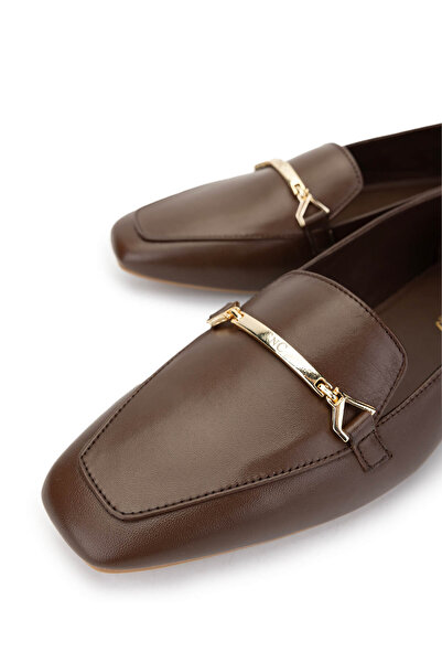 Tamer Tanca Kadın Hakiki Deri Kahverengi Loafer Ayakkabı