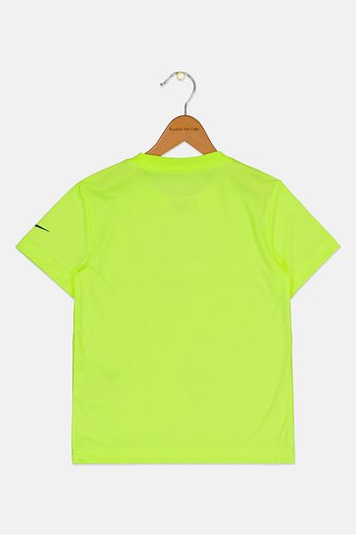 Nike 3Brand by Russell Wilson تي شيرت خارجي بأكمام قصيرة للأولاد الصغار، أخضر ليموني