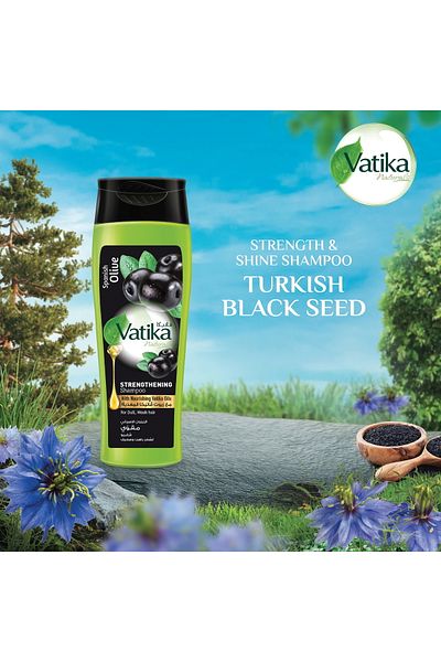 Vatika Naturals Turkish Black Seed Strength and Shine Shampoo For Weak Dull Hair 400 ml