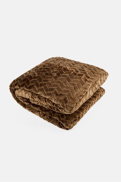 Catherine Malandrino Double Layer Jacquard Blanket 150 X 200 Cm, Brown