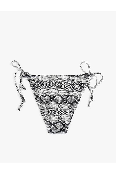 Koton Snake Skin Print Bikini Bottoms with Tie-Up Sides