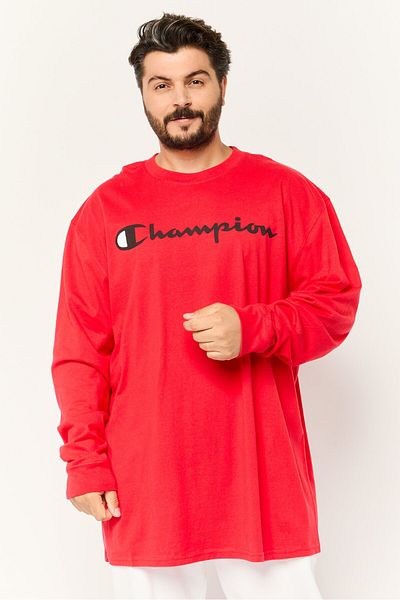 Champion Men Tall Fit Long Sleeves Outdoor T-shirt, Red