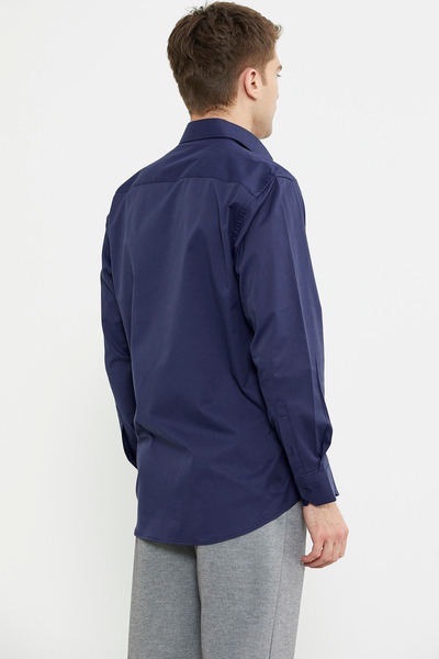 Sementa Бавовняна класична сорочка з довгими рукавами - темно-синя