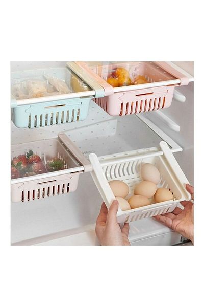 COOYA Multi-coloured Fridge Organiser, Pack of 4, Increase Storage Space, 25x20x10cm, Suitable for Fridge