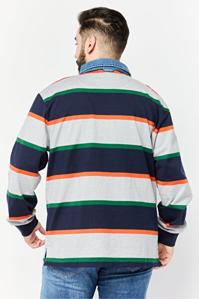 Gant Men Relaxed Fit Stripe Long Sleeves Polo Shirt, Multicolor