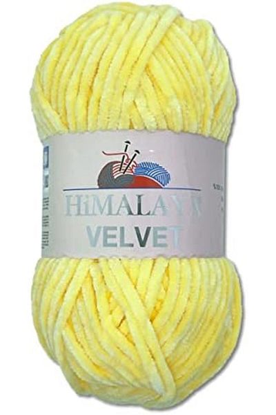 Himalaya velvet Dolphin Chenille Yarn 100g - Sun Yellow (90002), Fluffy & Shiny for Knitting & Craft