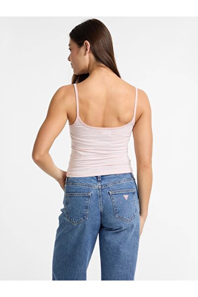 Guess Gj Emb Star Tank Top Striped Women's Pink Tank Top W5Gp35Kcie1-S61H